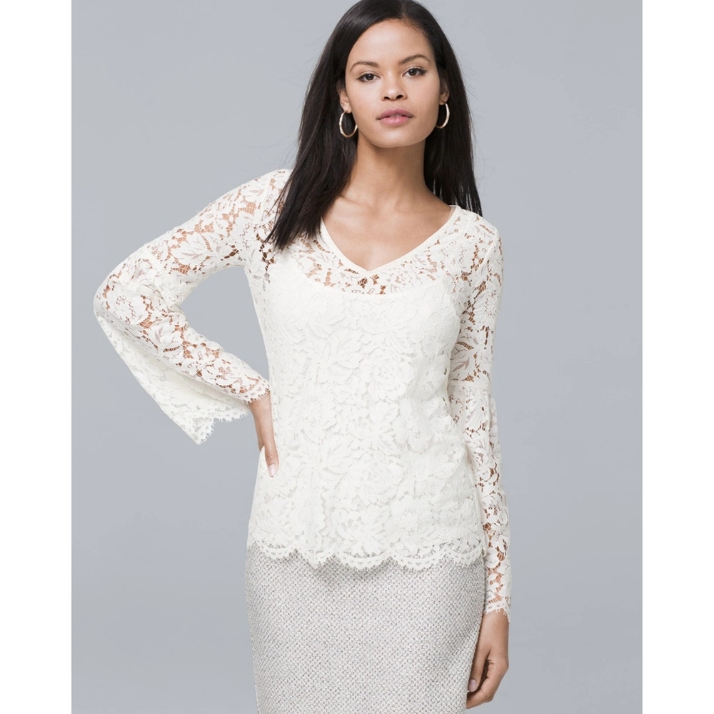 White House Black Market lace blouse